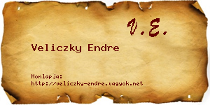 Veliczky Endre névjegykártya